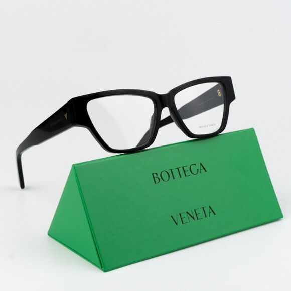 NEW Bottega Veneta BV1288O 001 Black Cat Eye Unisex Eyeglasses - Picture 1 of 11